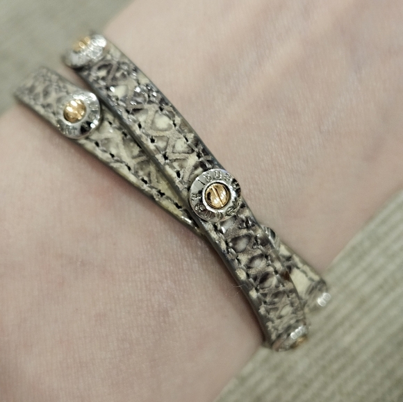 Henri Bendel Rose Gold Snakeskin Wrap Bracelet - Picture 6 of 12